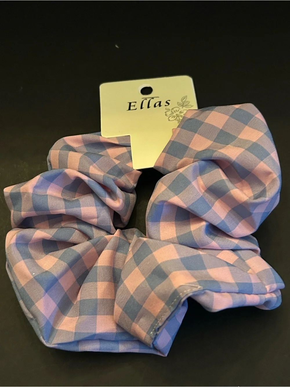 Ellas Women’s Large Gingham Scrunchie Set of Six Blue & Multi Color Options NWT